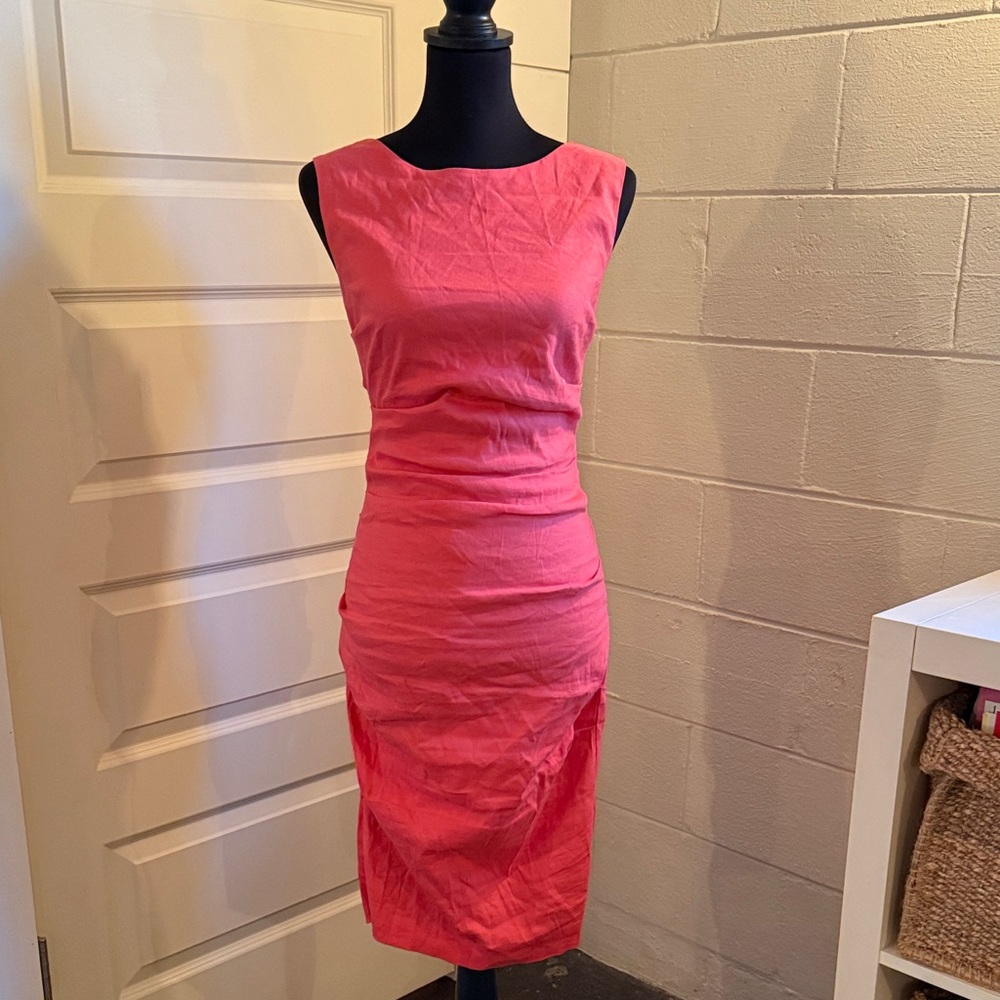 Atelier Nicole Miller Coral Sleeveless Dress